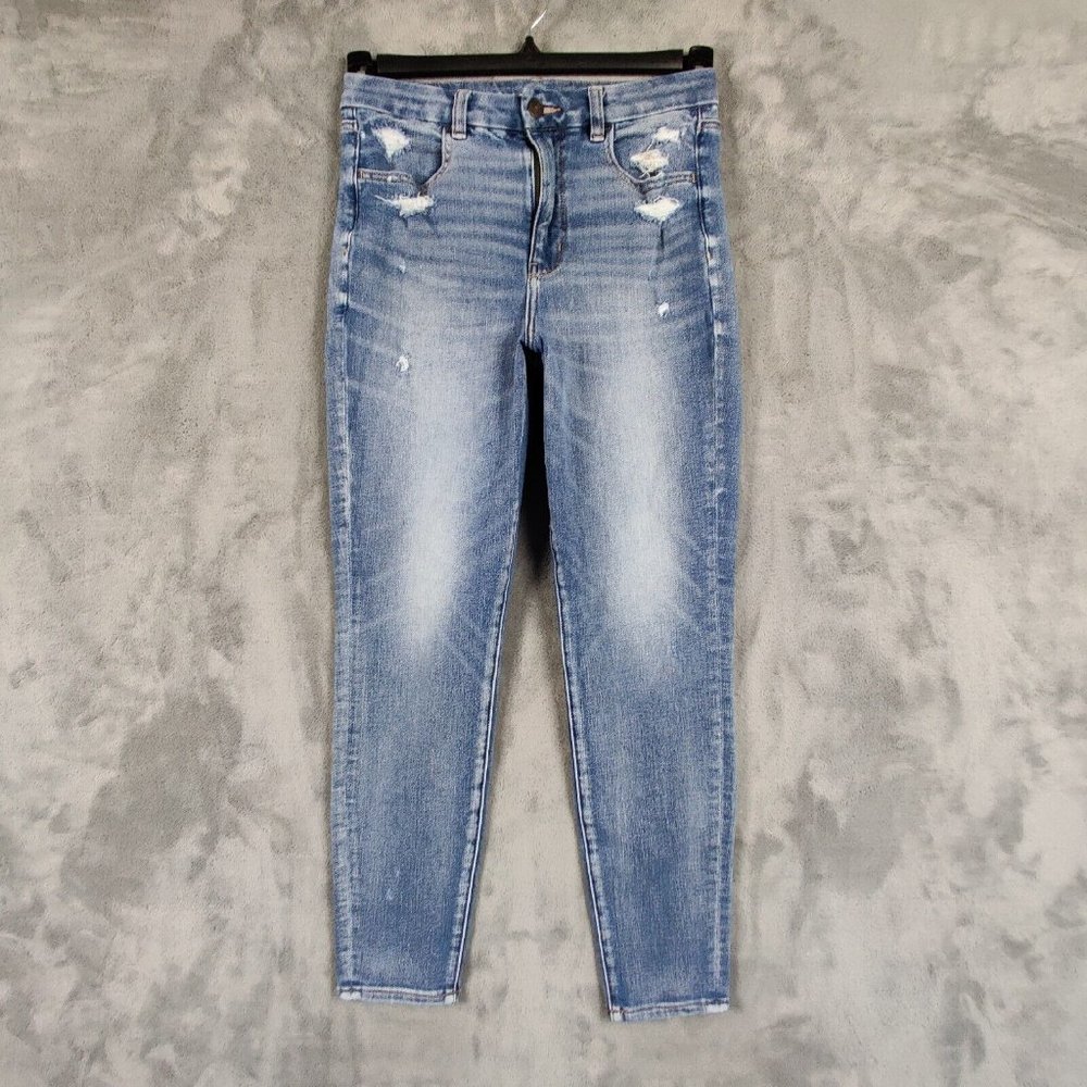 American Eagle Jeans Women 6 Blue Curvy Super Hi Rise Jegging Skinny Denim 26x26